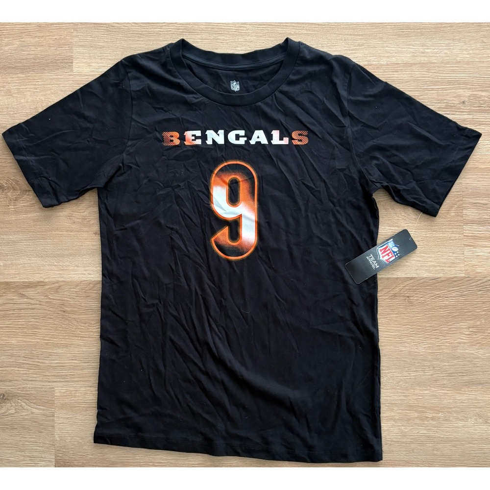 NWT Youth NFL Apparel Cincinnati Bengals Joe Burrow Tee -Youth XL (18/20)-Black
